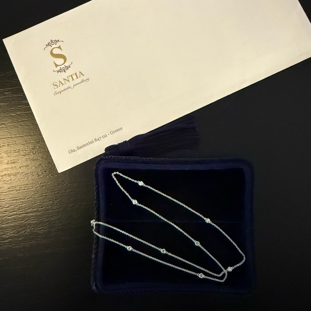 White Gold Necklace with Natural Diamonds